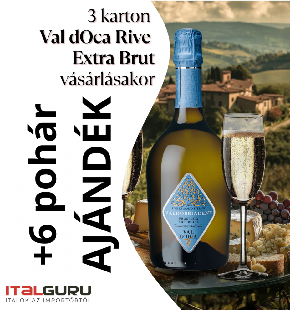 10779 Prosecco Val dOca Rive kék 18*0,75 + 6 poh.CSOMAG - Image 1