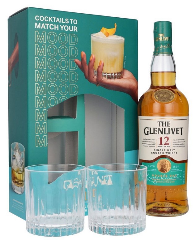 10452 Glenlivet 12 years 0,7 40% pdd.+ 2 pohár - Image 1