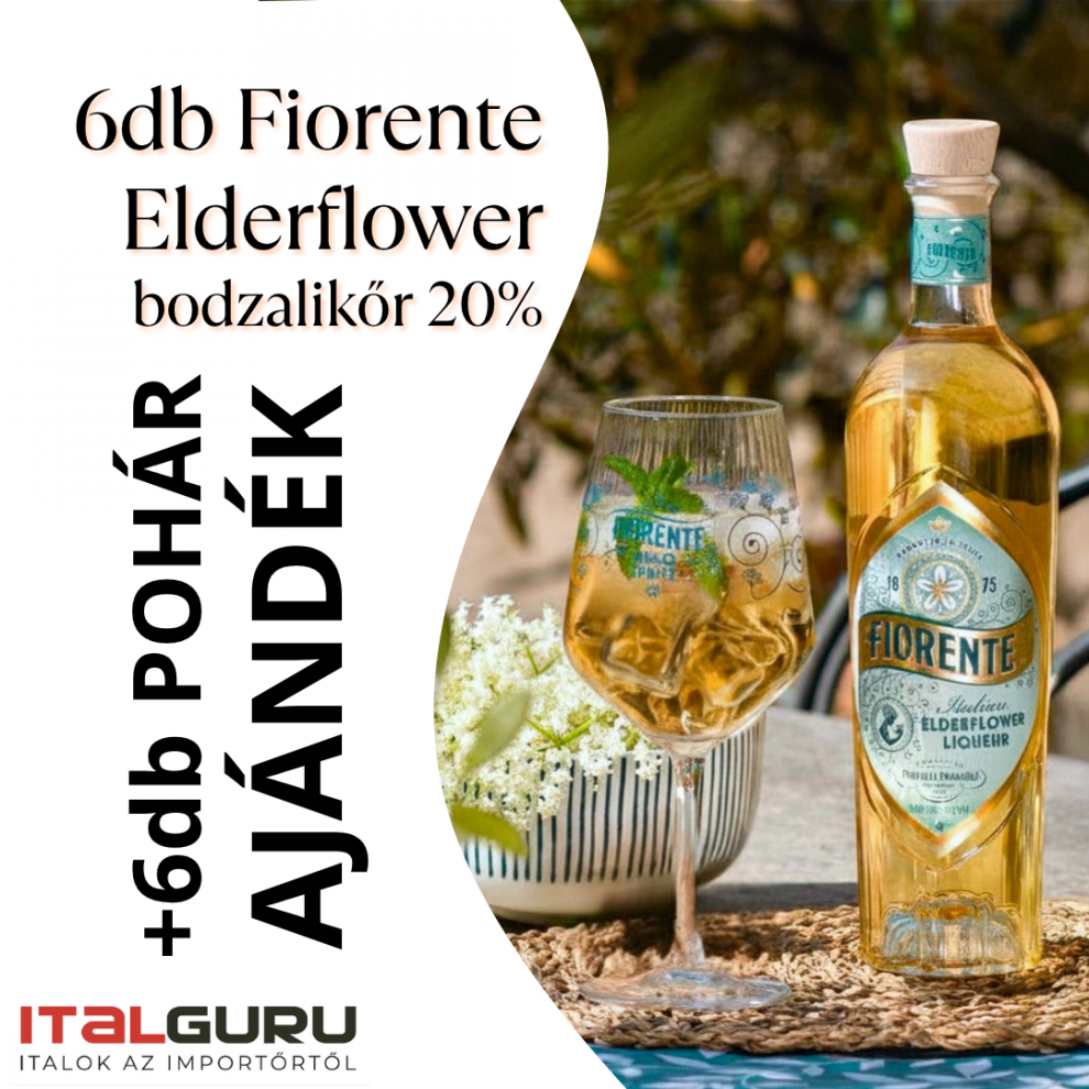 11088 Fiorente Elderflower 6*0,7 +6 db Talpas pohár CSOMAG - Image 1