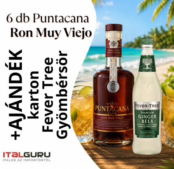Puntacana Ron MuyViejo +Fever Tree Gyömbérsör CSOMAG