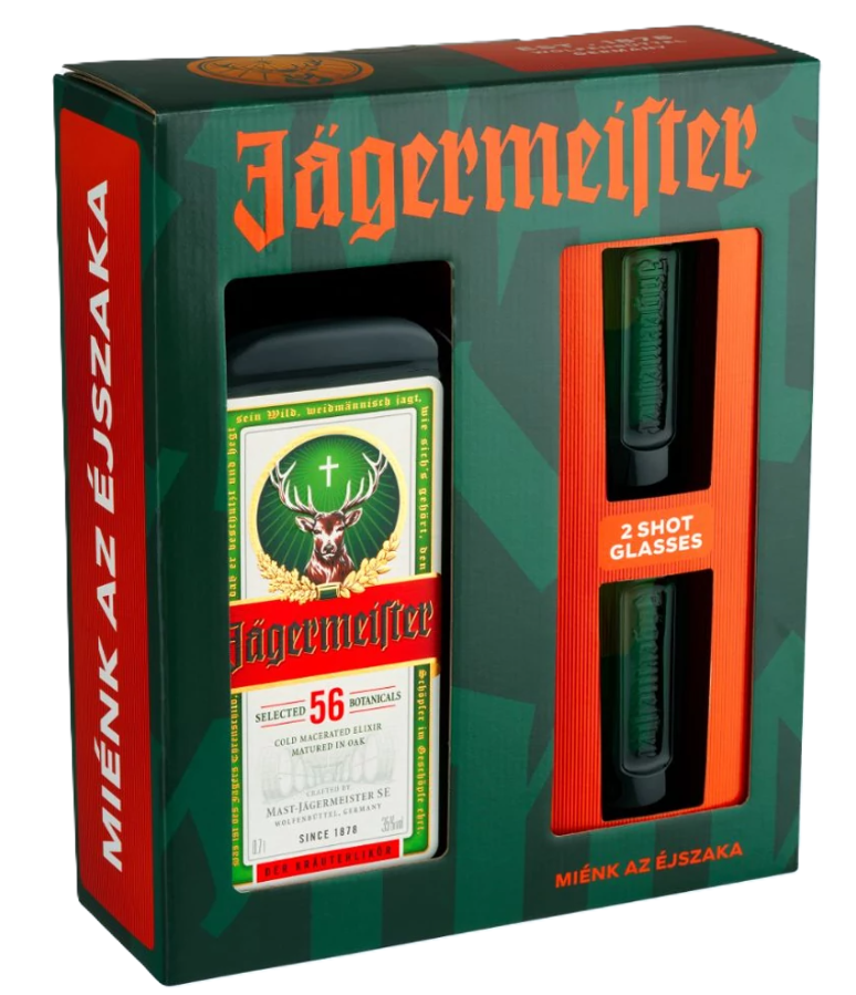 Jägermeister 0,7+ 2 pohár Jägermeister 0,7 35% pdd.+ 2 üvegpohár - Image 1
