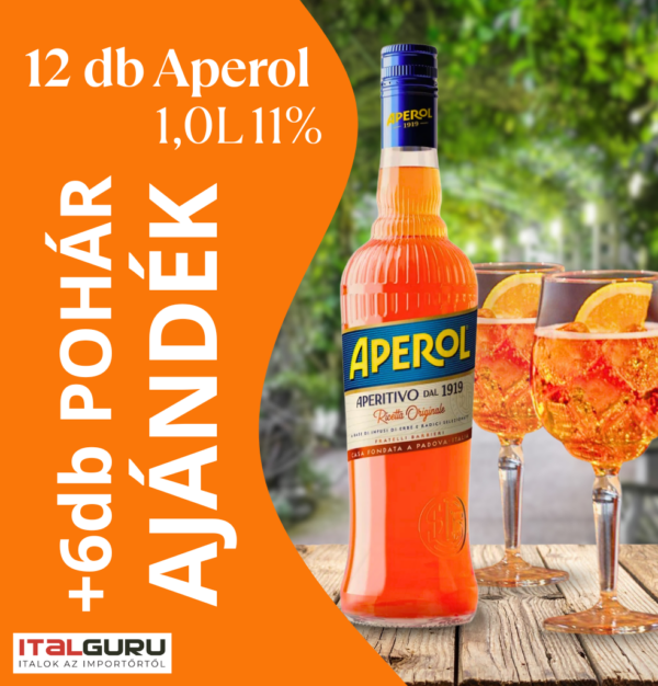 Aperol 12 db+ 6 db pohár CSOMAG