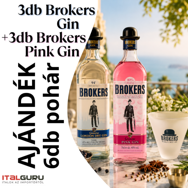 Brokers Ginek 6*0,7 + Pohár CSOMAG